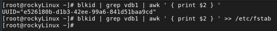 Add UUID to /etc/fstab Without Copy/Paste