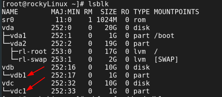Validate Creation with lsblk