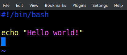 Write HelloWorld.sh in vim